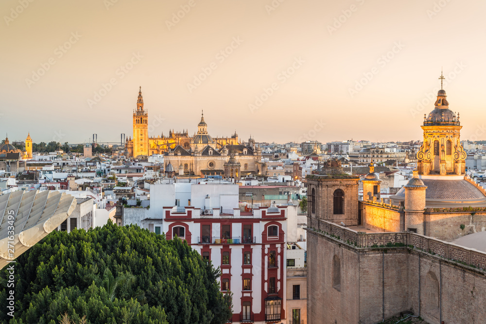 Naklejka premium The Metropol Parasol in Seville, Andalusia, Spain.