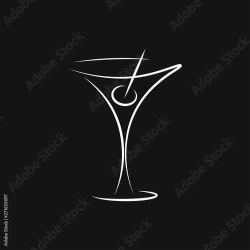 Martini icon logo, illustration, vector sign symbol for design