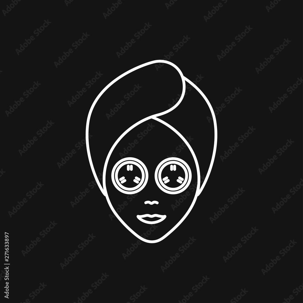 Fototapeta premium Facial mask icon logo, illustration, vector sign symbol for design