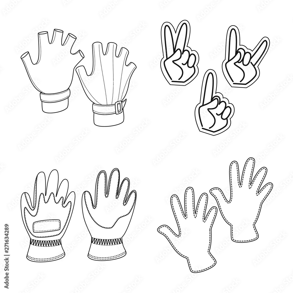 Fototapeta premium Vector illustration of accessory and style logo. Collection of accessory and distinctive vector icon for stock.