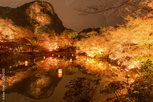 御船山楽園の紅葉ライトアップ