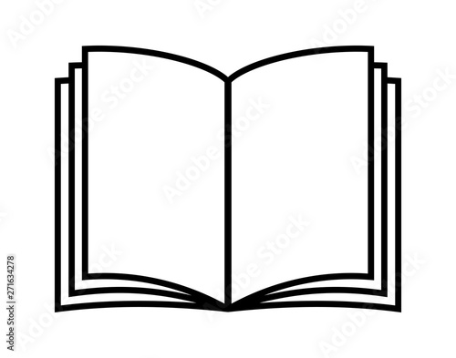 Vector illustration of open book in flat style. Icon