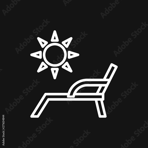 Chaise lounge icon logo, illustration, vector sign symbol for design