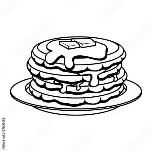 sweet pancakes with maple syrup