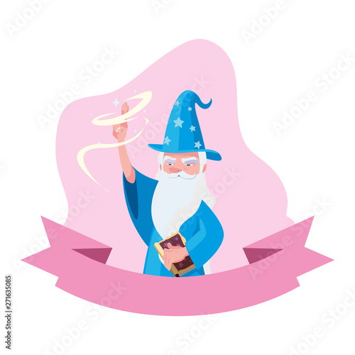 wizard of tales character vector ilustration