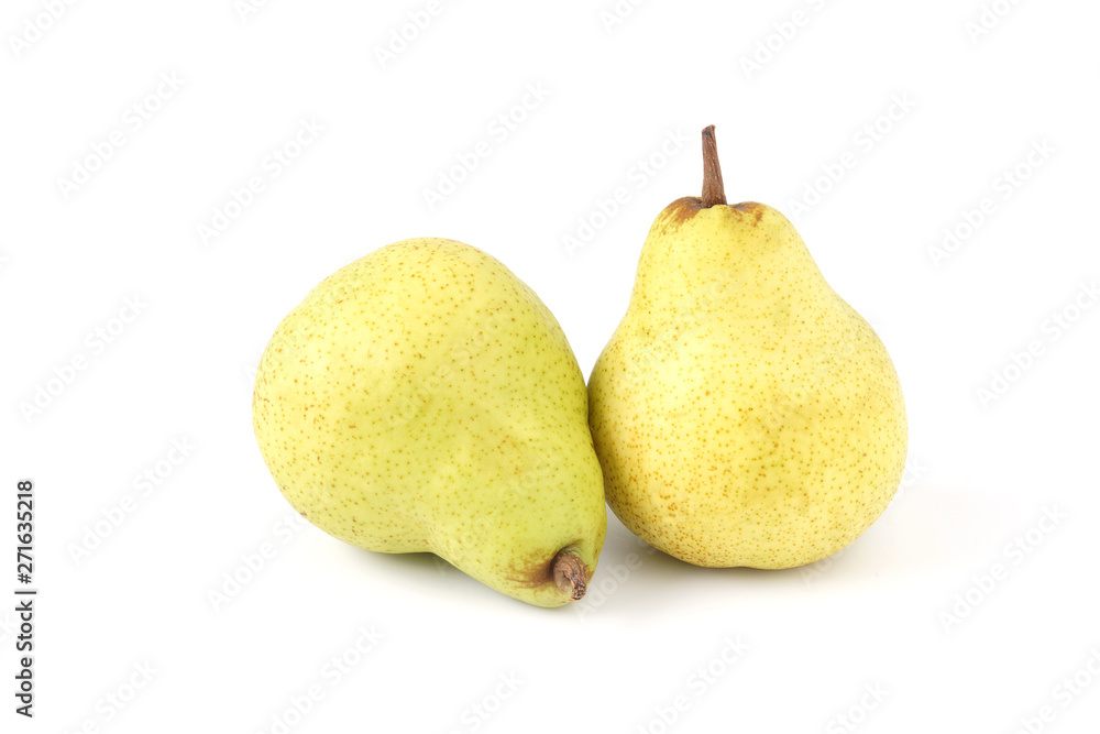 Ripe green pear fruit isolated on white background Ripe green pear fruit isolated on white background