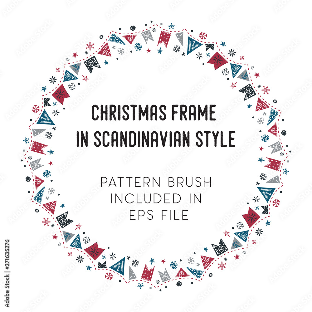 Christmas frame and brush with corner tiles