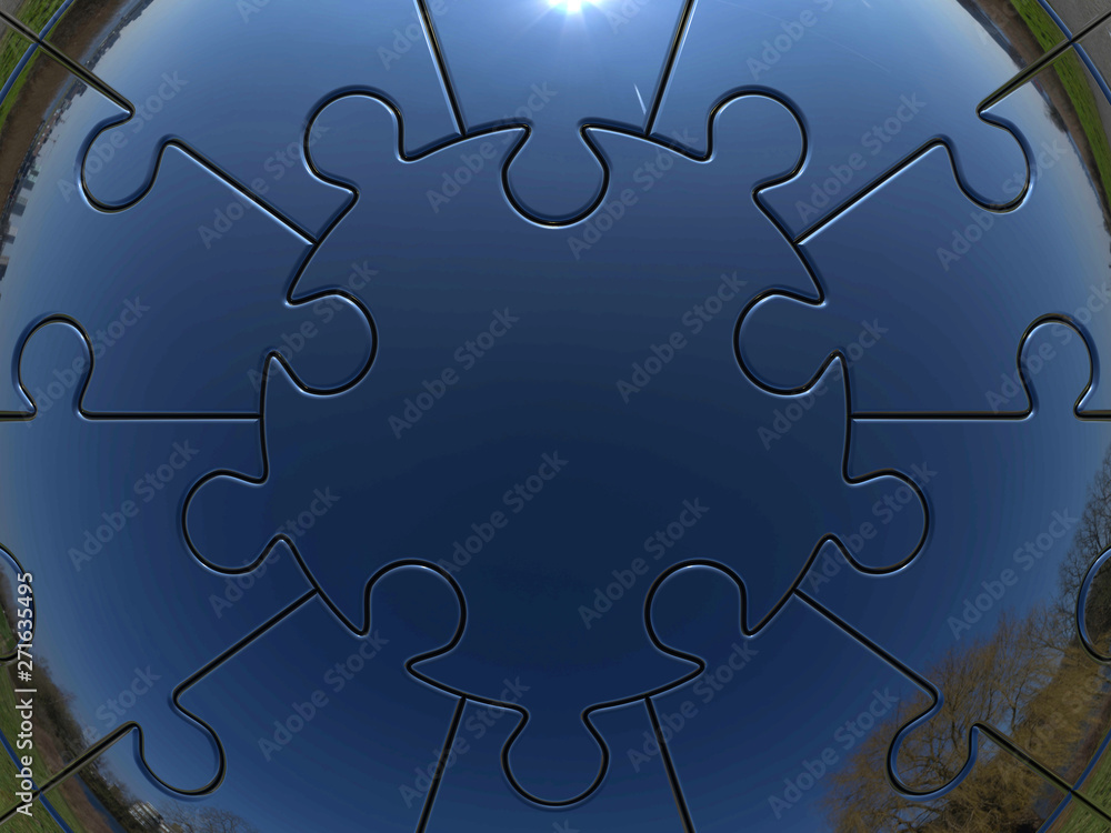 Fototapeta premium 3D rendering - jigsaw last piece concept