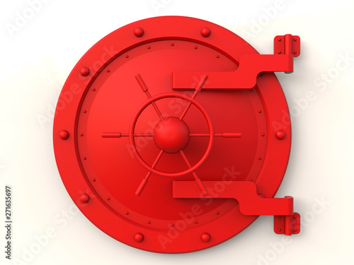 3D rendering - red vault door
