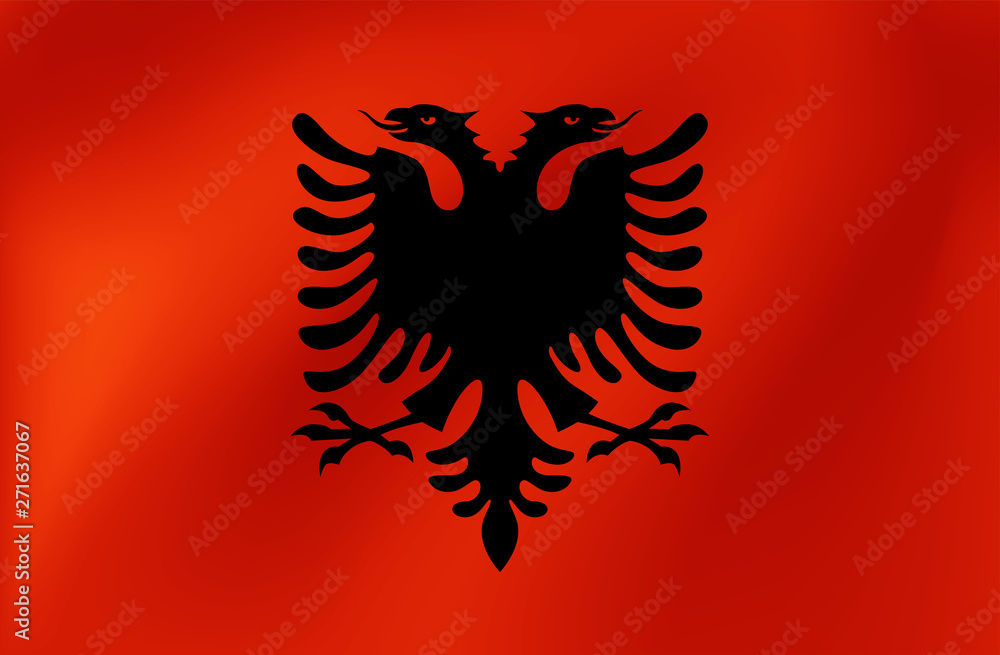 Vector national flag of Albania. Illustration for sports competition, traditional or state events. Vector national flag of Albania. Illustration for sports competition, traditional or state events.