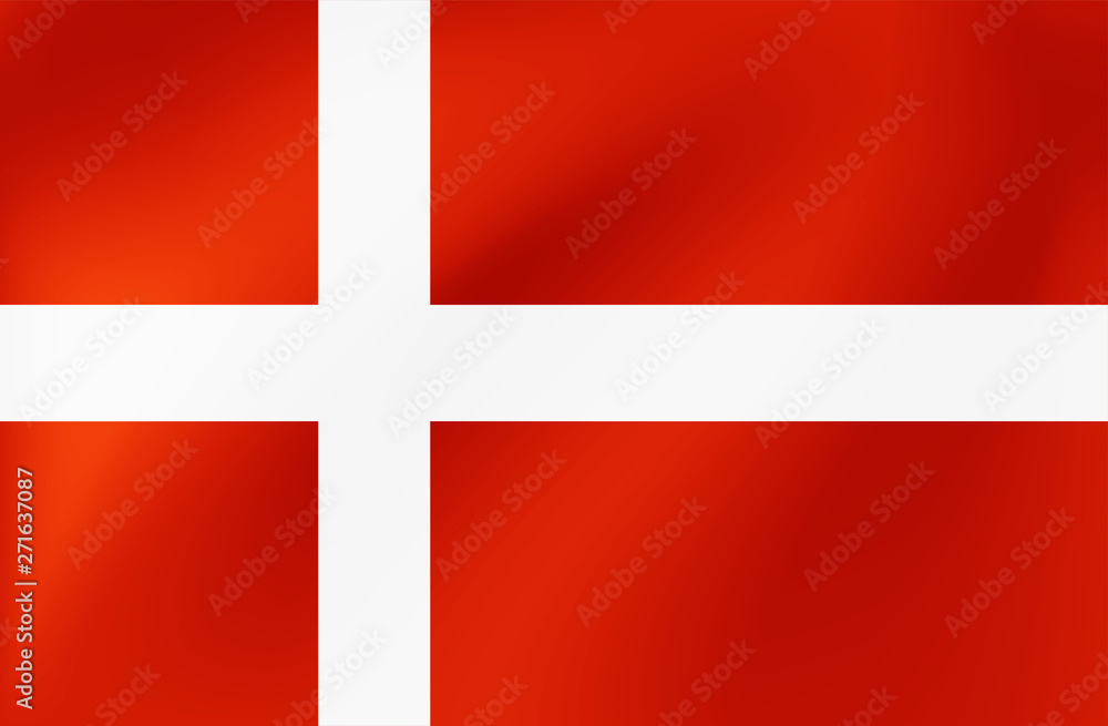 Vector national flag of Denmark. Illustration for sports competition, traditional or state events. Vector national flag of Denmark. Illustration for sports competition, traditional or state events.