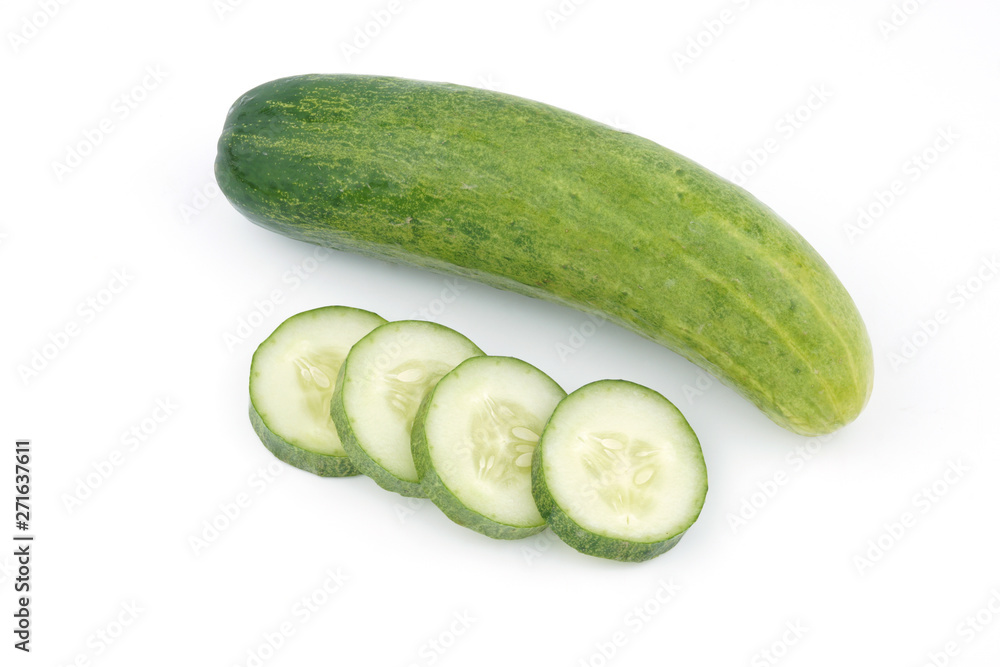 fresh green cucumber on white background fresh green cucumber on white background