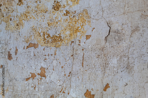 Old Weathered White Painted Concrete Wall Texture
