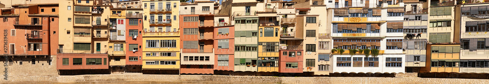 Girona, city of Catalonia with colorful houses.Spain