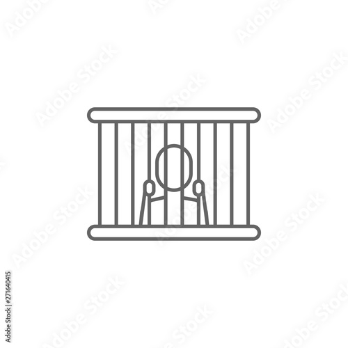 Justice prison outline icon. Elements of Law illustration line icon. Signs, symbols and vectors can be used for web, logo, mobile app, UI, UX