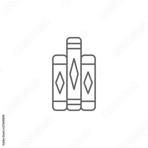 Justice books outline icon. Elements of Law illustration line icon. Signs, symbols and vectors can be used for web, logo, mobile app, UI, UX