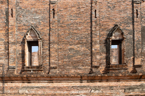 Ruins Pagoda of Wat Maheyong ,Ancient Temple,Ayutthaya,Thailand,Asia photo