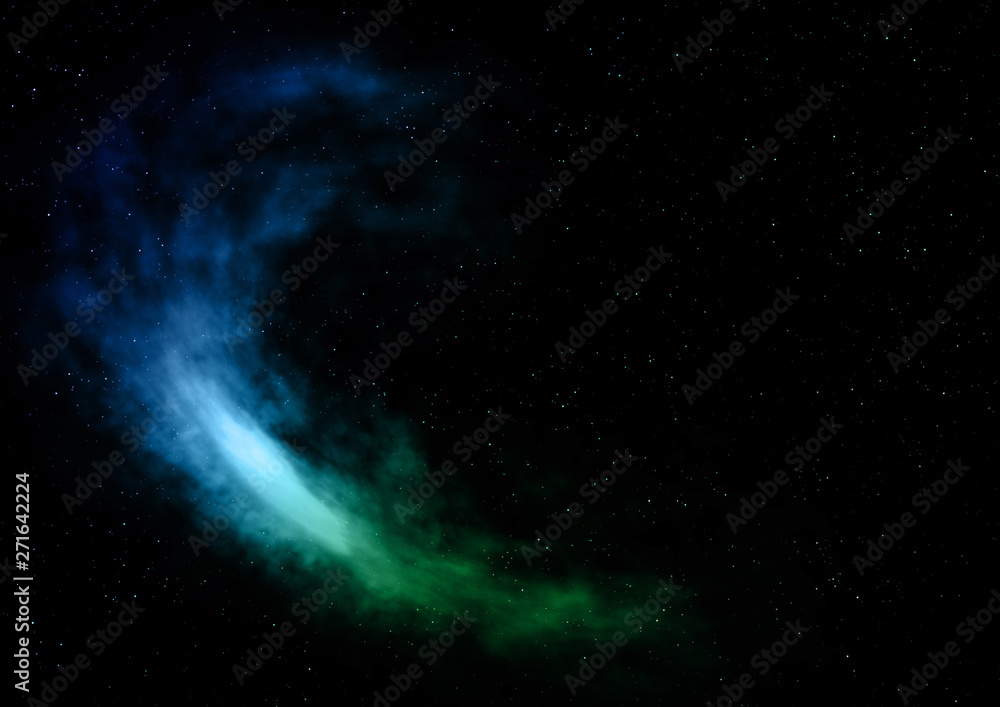 Star field in space and a nebulae. 3D rendering Star field in space and a nebulae. 3D rendering