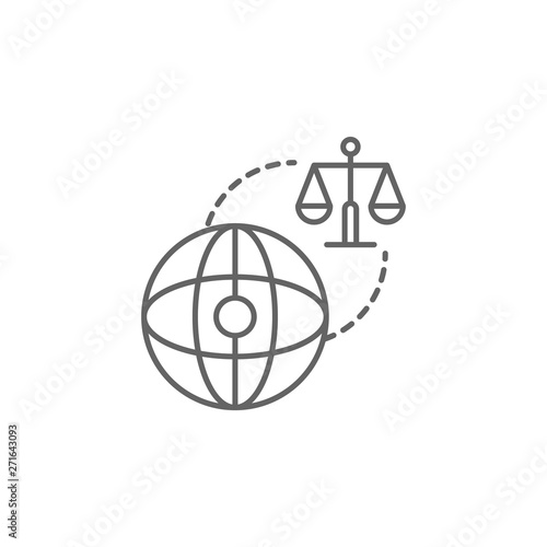 Justice law outline icon. Elements of Law illustration line icon. Signs, symbols and vectors can be used for web, logo, mobile app, UI, UX