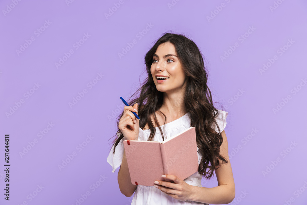Beautiful young woman wearing summer outfit standing Beautiful young woman wearing summer outfit standing