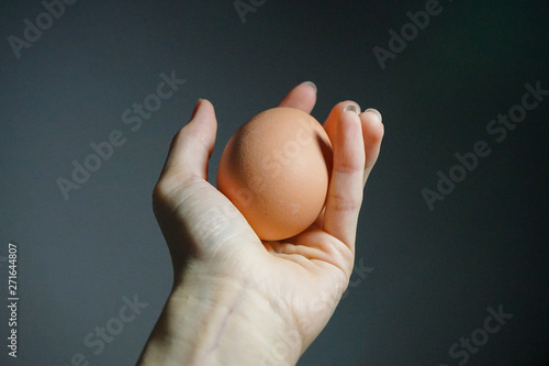 holding a egg by hand.