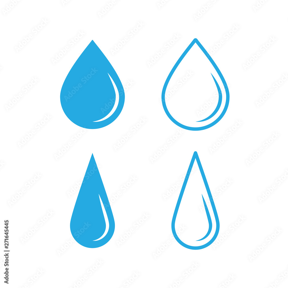 Water drops icon set. Liquid drop symbol illustration. Outline waterdrop. Water drops icon set. Liquid drop symbol illustration. Outline waterdrop.