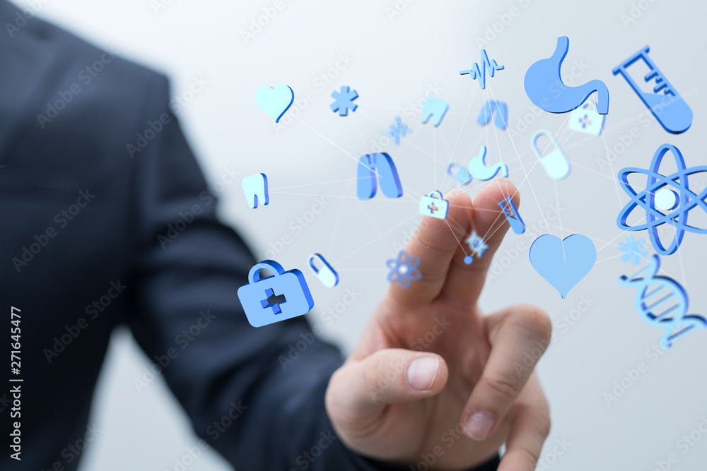 Health Insurance Concept - digital interface Health Insurance Concept - digital interface