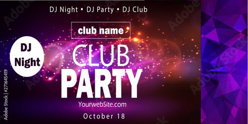 party flyer poster. Futuristic club flyer design template
