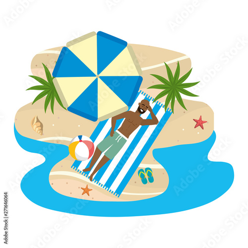 Boy with summer swimwear design