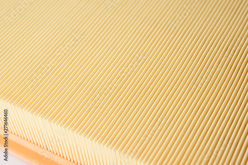 New car air filter on a white background
