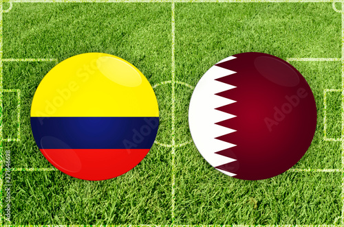 Illustration for Football match Colombia vs Qatar