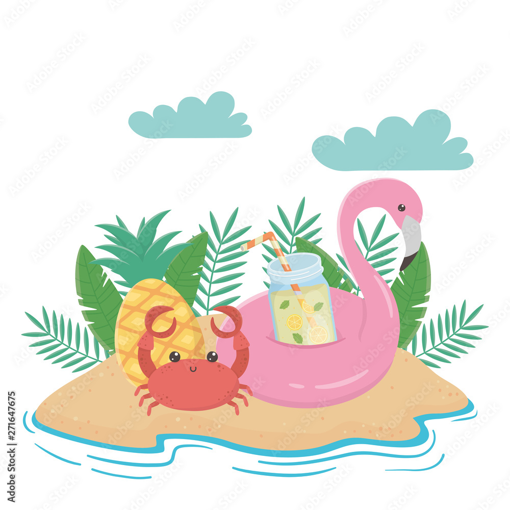 Summer and vacation icon set design Summer and vacation icon set design