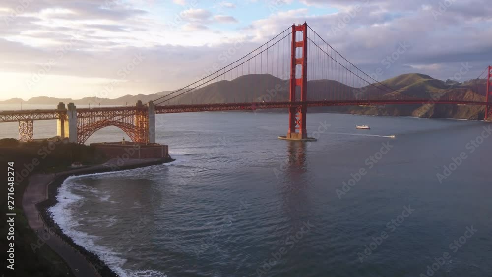 Golden Gate Bridge in San Francisco Bay, aerial Golden Gate Bridge in San Francisco Bay, aerial