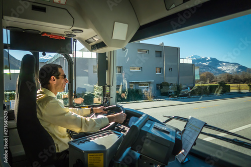 Bus driver at work