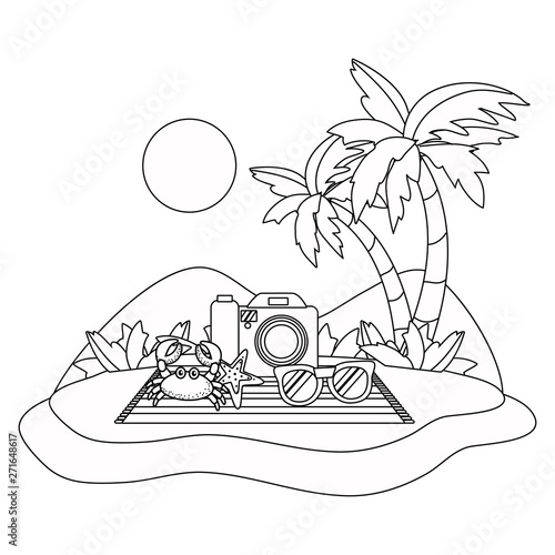 Summer and vacation icon set design