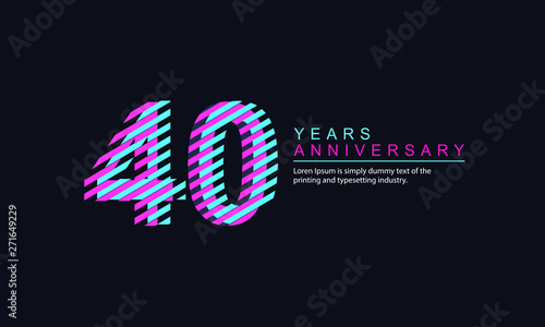 40 Year Anniversary Vector Template Design Illustration