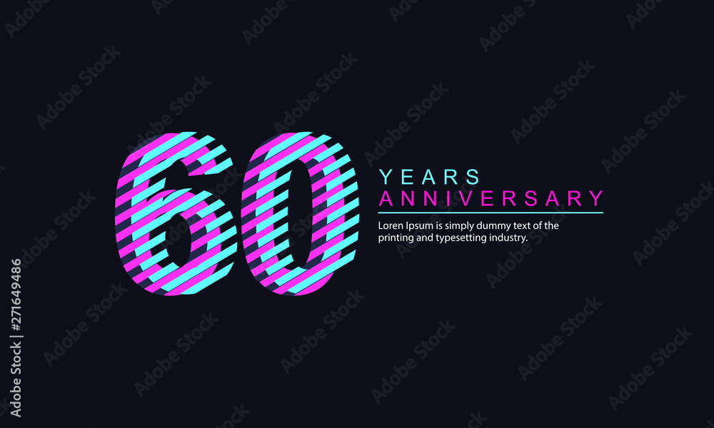 60 Year Anniversary Vector Template Design Illustration 60 Year Anniversary Vector Template Design Illustration