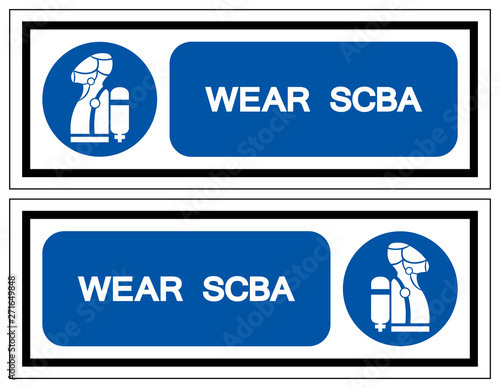 Wear SCBA Symbol Sign, Vector Illustration, Isolate On White Background Label .EPS10