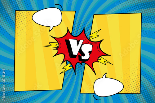 Versus.Fight background comic pop art style design.vs letters and speech bubble