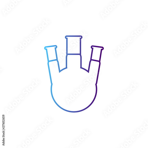 Three neck flask vector icon on white background
