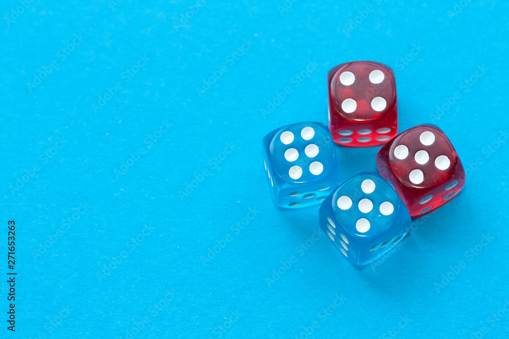 Dices on blue background. Dices on blue background.