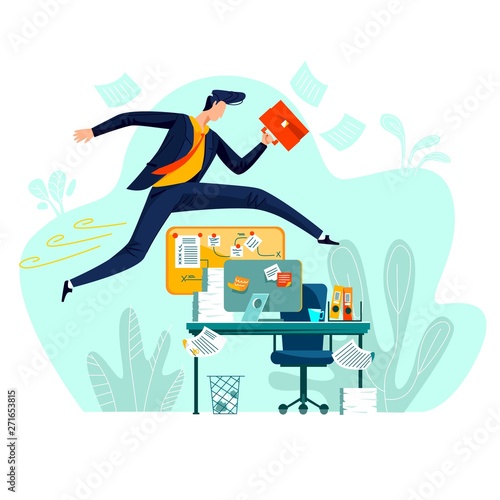 Business - running overcoming obstacles