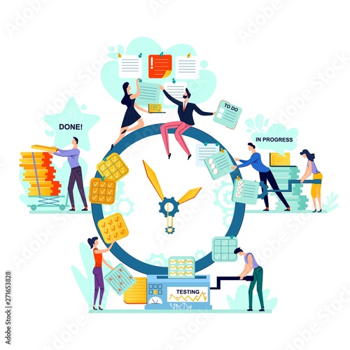 Deadline and time management business concept vector