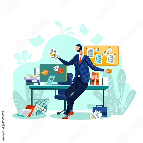 Deadline and time management business concept vector