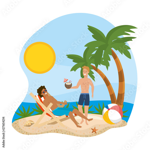 Boys with summer swimwear design