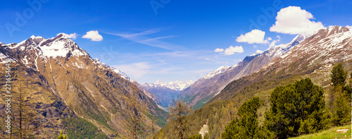 Panoramic landscape of swiss alps