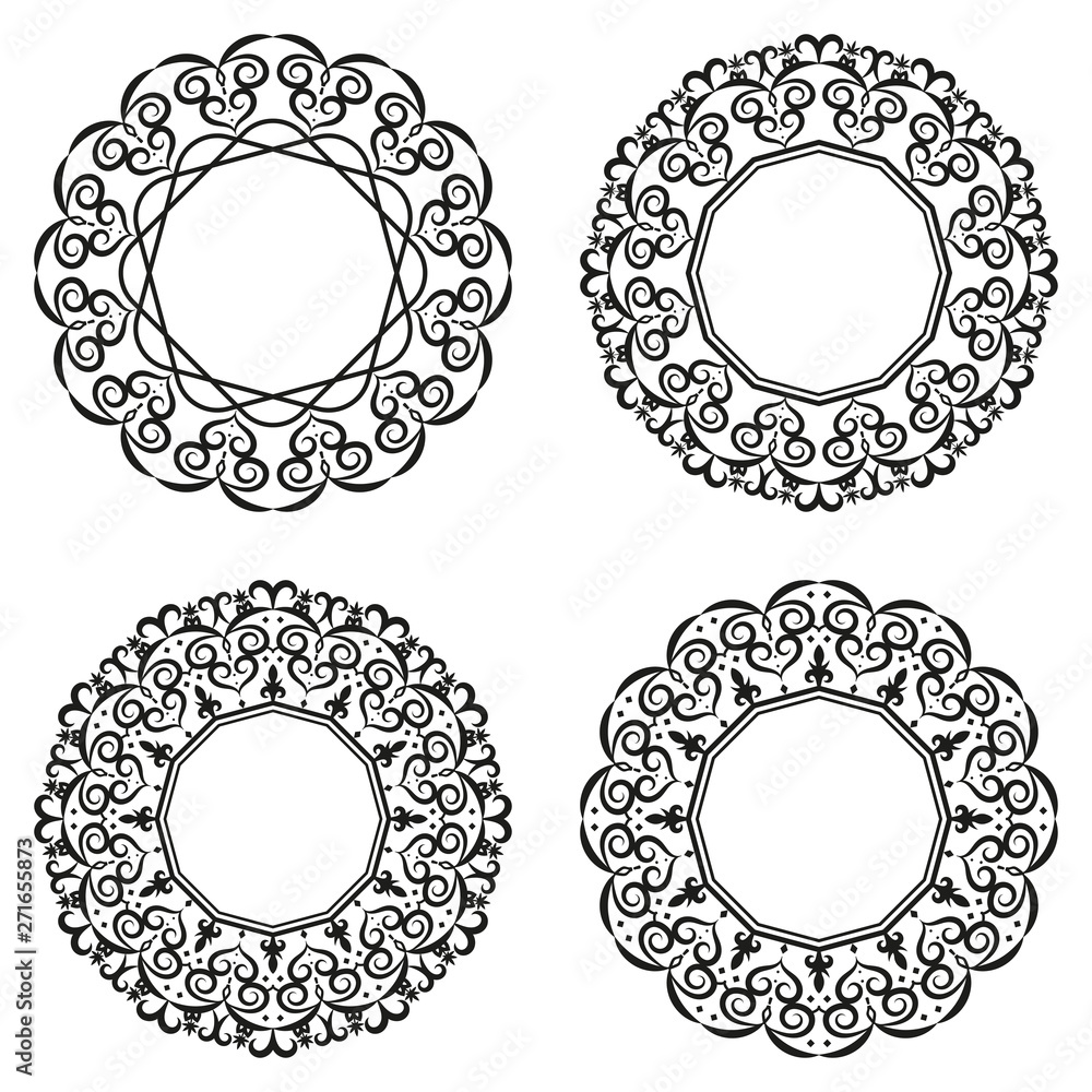 Obraz premium Mandala or patterned frame vector illustration