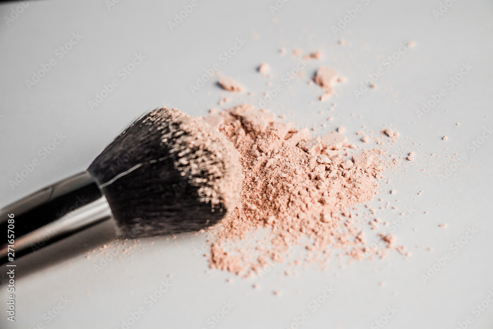 cosmetic powder slide and black makeup brush cosmetic powder slide and black makeup brush