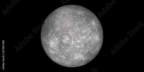 Mercury planet black background