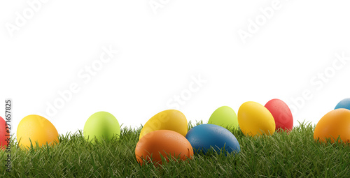 colorful Easter eggs green ...